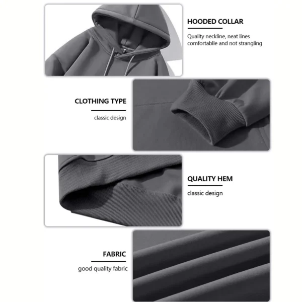 Sudadera con capucha de 270g para hombre y mujer, ropa informal cómoda, Top de viaje diario al aire libre, Otoño e Invierno - Imagen 5