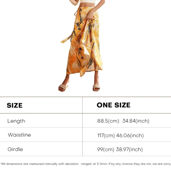 Vestido de playa con protección solar para mujer, cubierta de Bikini, transpirable, con cordones, falda sin tirantes, estilo bohemio, chal estampado - Imagen 6
