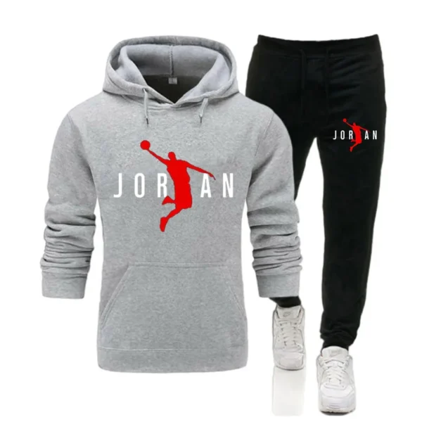 Chándal con capucha para hombre, conjunto de 2 uds., sudaderas de ocio, pantalones de chándal, ropa de marca de tendencias, Otoño e Invierno 2024, S-3XL - Imagen 5