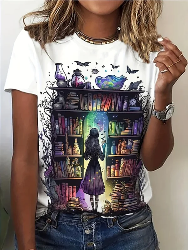 Camiseta con estampado de gato en 3D para mujer, moda urbana urbana urbana, camiseta para amantes de los animales, camiseta informal de verano para todos los días, Top de manga corta para mujer - Imagen 11