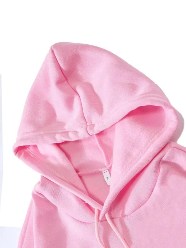 Sudadera con capucha con estampado divertido para mujer, ropa holgada Harajuku, Sudadera con capucha cálida y cómoda de lana, Top Vintage de cuello redondo para otoño - Imagen 3