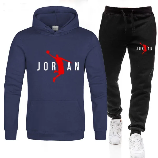 Chándal con capucha para hombre, conjunto de 2 uds., sudaderas de ocio, pantalones de chándal, ropa de marca de tendencias, Otoño e Invierno 2024, S-3XL - Imagen 3