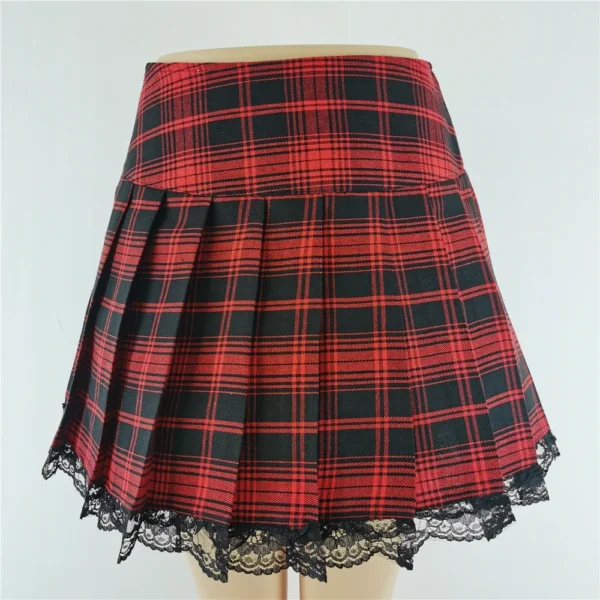 Faldas negras de cintura alta para mujer, minifalda Sexy de estilo gótico, Punk, Harajuku - Imagen 9