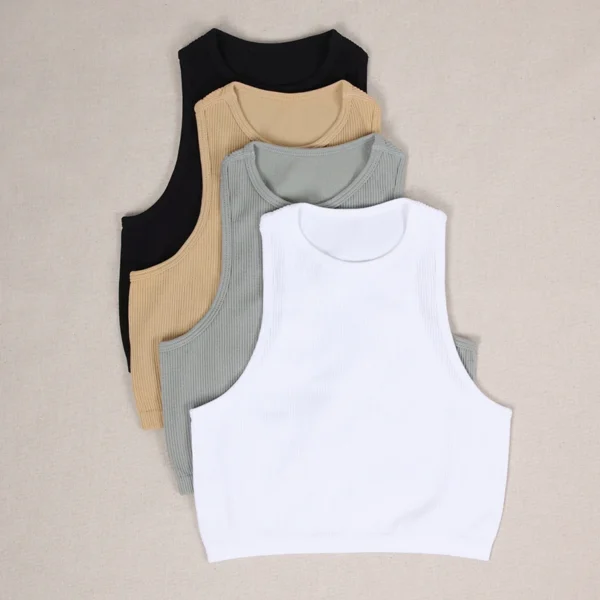 Camiseta sin mangas Mallas Casual mujer corsé Top Verano sin costuras Push Up Y2k tops hermoso deporte Sexy - Imagen 6