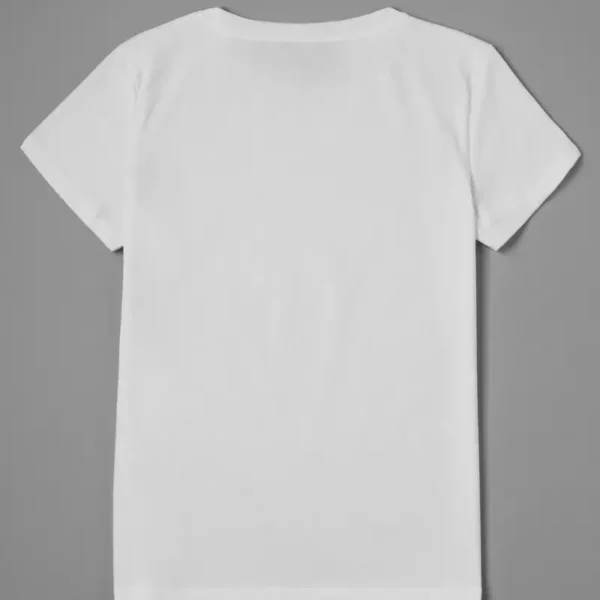 Camiseta con estampado blanco de gato divertido para mujer, pantalón corto informal de manga corta con cuello redondo para verano, ropa de animales para mujer - Imagen 3
