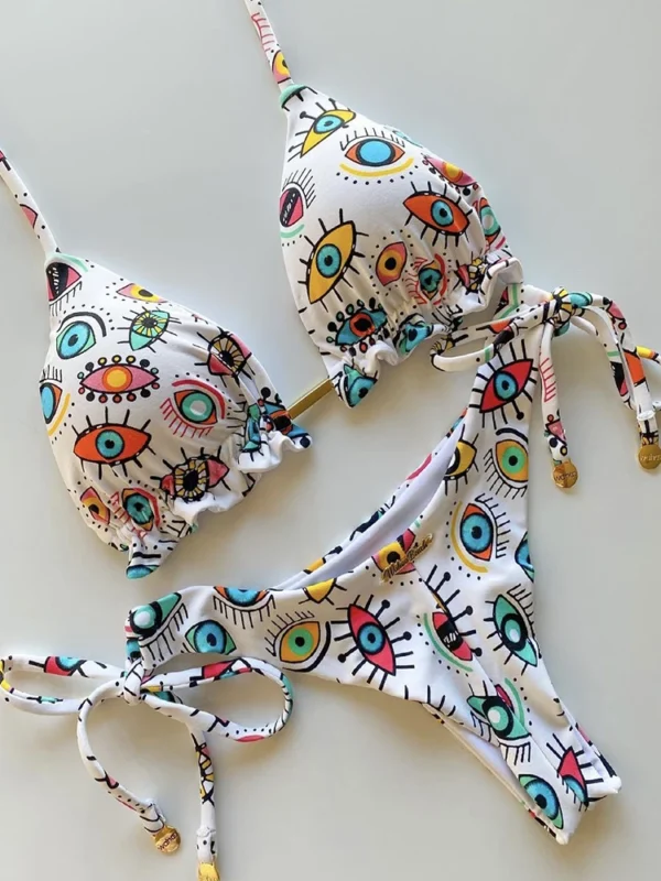 Conjunto de Bikini con Push-Up para mujer, traje de baño con estampado inferior, Bikini brasileño, ropa de baño para playa 2022 - Imagen 8