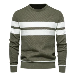 Jersey de otoño para hombre, suéter con cuello redondo de retazos de manga larga, suéteres ajustados cálidos, suéter informal de moda para hombre, ropa para hombre