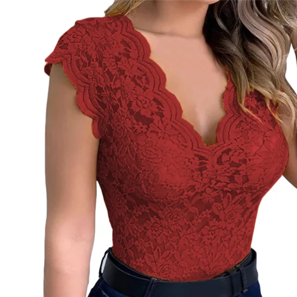 Tops de mujer, cárdigan de ganchillo de encaje Sexy de verano, Top informal de Color sólido con encaje calado para mujer - Imagen 6