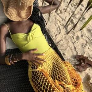 Falda larga calada de rejilla para mujer, ropa de playa Sexy, faldas elegantes con borlas, vestido de fiesta para vacaciones, novedad de 2025
