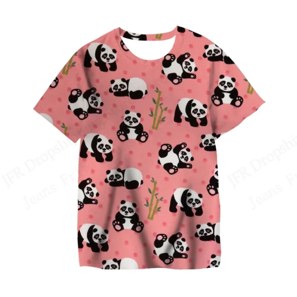 Camiseta con estampado 3d de perro y gato encantador para mujer, camisetas informales de manga corta de gran tamaño a la moda, camisetas, ropa nueva - Imagen 5