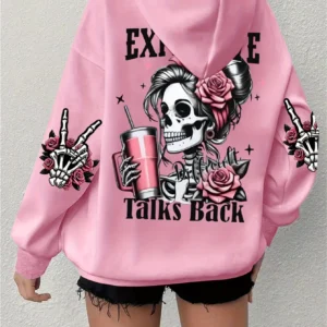 Sudadera con capucha con estampado divertido para mujer, ropa holgada Harajuku, Sudadera con capucha cálida y cómoda de lana, Top Vintage de cuello redondo para otoño
