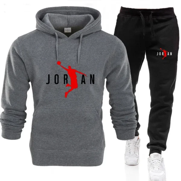 Chándal con capucha para hombre, conjunto de 2 uds., sudaderas de ocio, pantalones de chándal, ropa de marca de tendencias, Otoño e Invierno 2024, S-3XL - Imagen 9