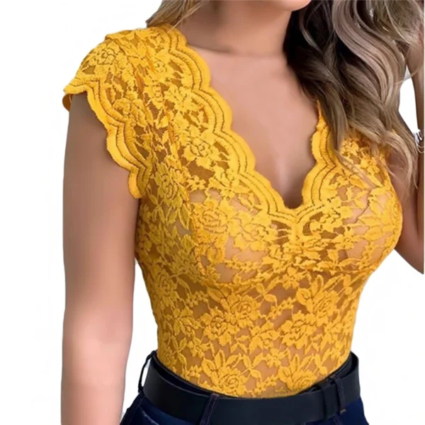 Tops de mujer, cárdigan de ganchillo de encaje Sexy de verano, Top informal de Color sólido con encaje calado para mujer - Imagen 7