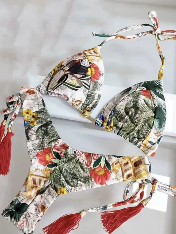 Conjunto de Bikini con Push-Up para mujer, traje de baño con estampado inferior, Bikini brasileño, ropa de baño para playa 2022 - Imagen 4
