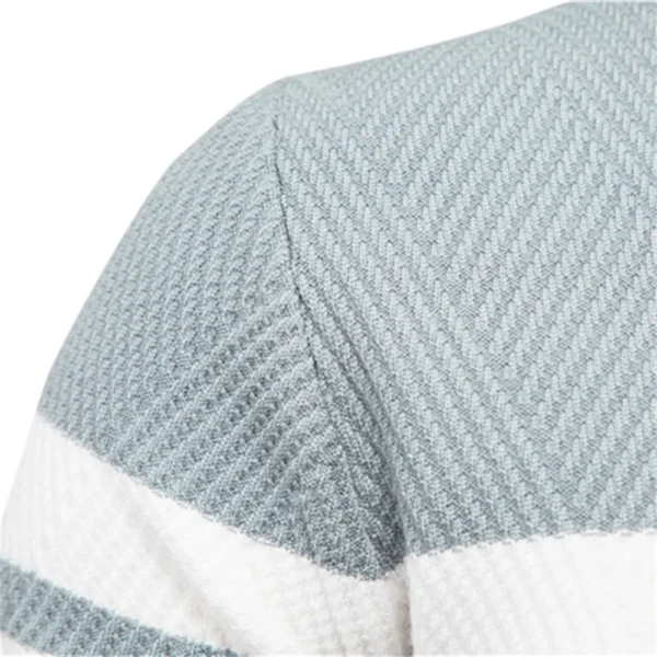 Jersey de otoño para hombre, suéter con cuello redondo de retazos de manga larga, suéteres ajustados cálidos, suéter informal de moda para hombre, ropa para hombre - Imagen 4
