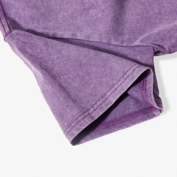 Camiseta lavada ajustada lisa para mujer, ropa informal de algodón suave a la moda, pantalón corto deportivo informal de manga corta, ropa corta Retro fresca para mujer - Imagen 6