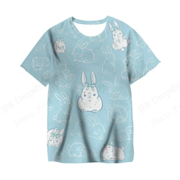 Camiseta con estampado 3d de perro y gato encantador para mujer, camisetas informales de manga corta de gran tamaño a la moda, camisetas, ropa nueva - Imagen 17