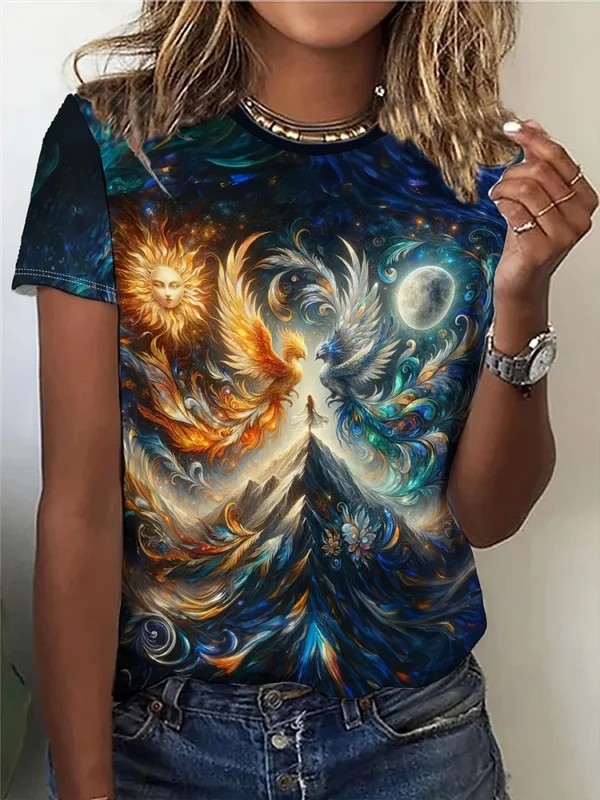 Camiseta con estampado de gato en 3D para mujer, moda urbana urbana urbana, camiseta para amantes de los animales, camiseta informal de verano para todos los días, Top de manga corta para mujer - Imagen 10