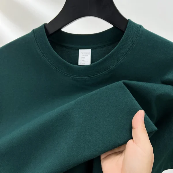 Camiseta 100% de algodón puro para hombre, camiseta transpirable de media manga con cuello redondo y manga corta de marca de alta gama de verano - Imagen 13