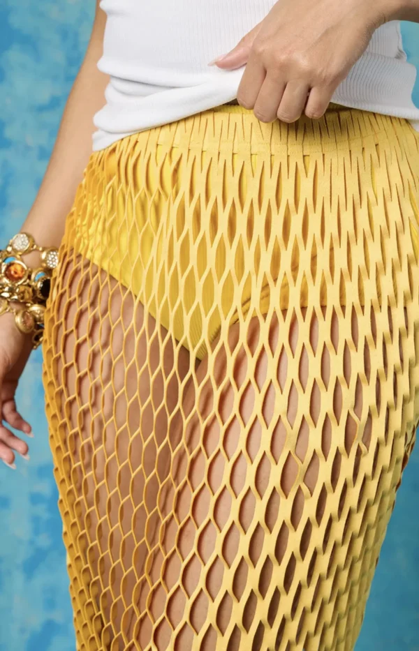 Falda larga calada de rejilla para mujer, ropa de playa Sexy, faldas elegantes con borlas, vestido de fiesta para vacaciones, novedad de 2025 - Imagen 9