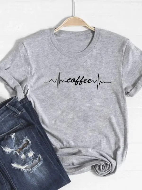 Camiseta básica para mujer, ropa con estampado de leopardo, tendencia de corazón de amor, Top bonito de verano, camiseta gráfica de manga corta a la moda - Imagen 17