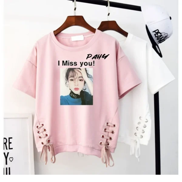 Camiseta de manga corta para mujer, verano 2024, estilo coreano, nueva camiseta blanca holgada para mujer, moda para mujer - Imagen 8