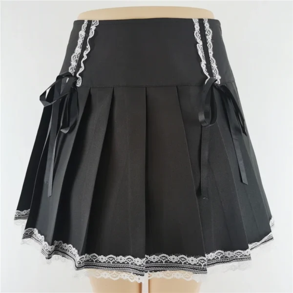 Faldas negras de cintura alta para mujer, minifalda Sexy de estilo gótico, Punk, Harajuku - Imagen 10