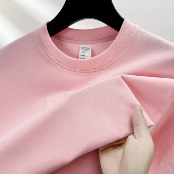 Camiseta 100% de algodón puro para hombre, camiseta transpirable de media manga con cuello redondo y manga corta de marca de alta gama de verano - Imagen 16