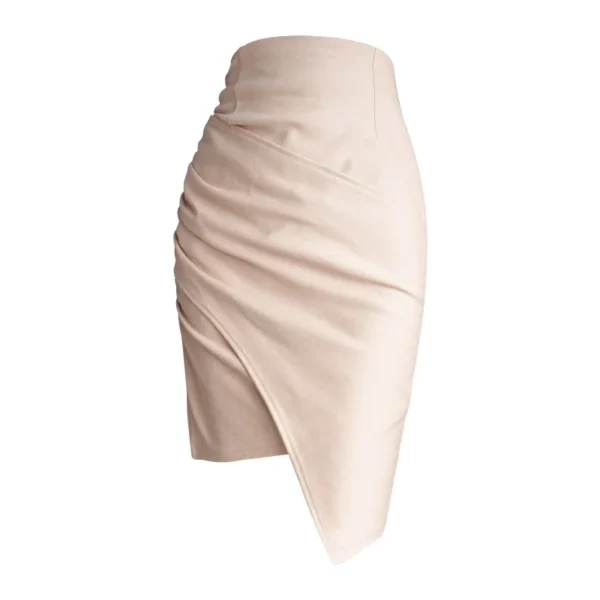Faldas cortas para mujer, faldas sexys ajustadas con fuerza elástica, color negro, cintura alta, para oficina, D33, 2024 - Imagen 5