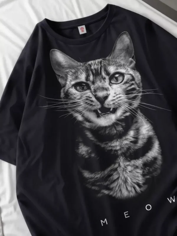 Camisetas Doberman para mujer, Tops de algodón con estampado de perros, camisetas de gran tamaño con cuello redondo, pantalón corto informal, camisetas de manga, ropa de calle para mujer - Imagen 7
