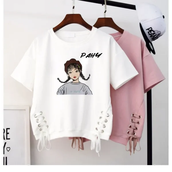 Camiseta de manga corta para mujer, verano 2024, estilo coreano, nueva camiseta blanca holgada para mujer, moda para mujer - Imagen 4