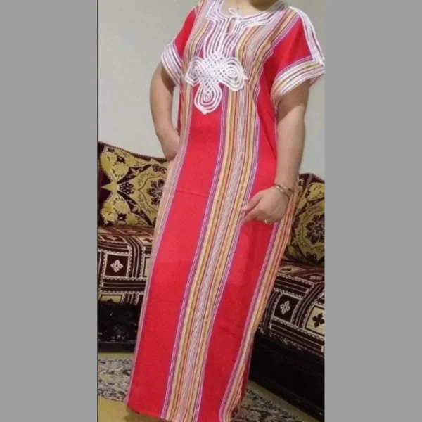 Caftán marroquí Gandoura para mujer, caftán bereber, vestido hecho a mano, ropa Bohemia, Multicolor - Imagen 4