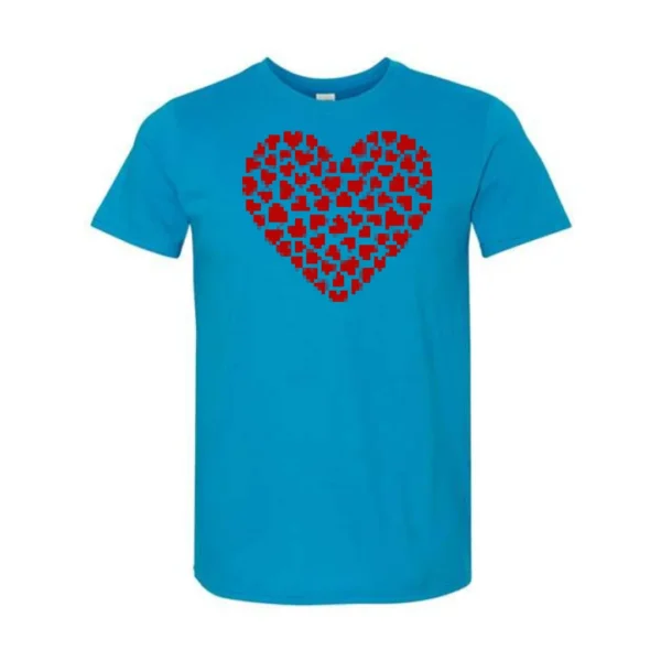 Camiseta estampada con corazón de píxel de amor rojo para Día de San Valentín para mujer, Top con diseño único y bonito, regalos para parejas de cumpleaños, 2025 - Imagen 2