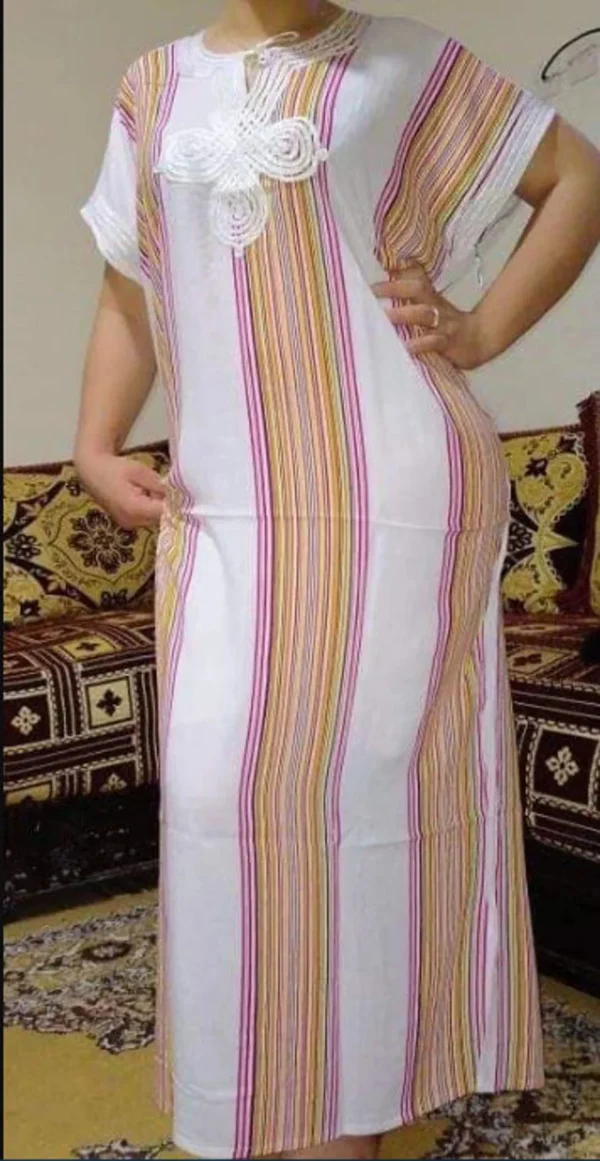 Caftán marroquí Gandoura para mujer, caftán bereber, vestido hecho a mano, ropa Bohemia, Multicolor - Imagen 3