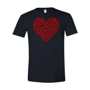 Camiseta estampada con corazón de píxel de amor rojo para Día de San Valentín para mujer, Top con diseño único y bonito, regalos para parejas de cumpleaños, 2025
