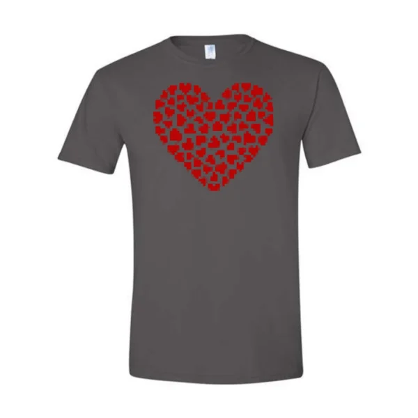 Camiseta estampada con corazón de píxel de amor rojo para Día de San Valentín para mujer, Top con diseño único y bonito, regalos para parejas de cumpleaños, 2025 - Imagen 4