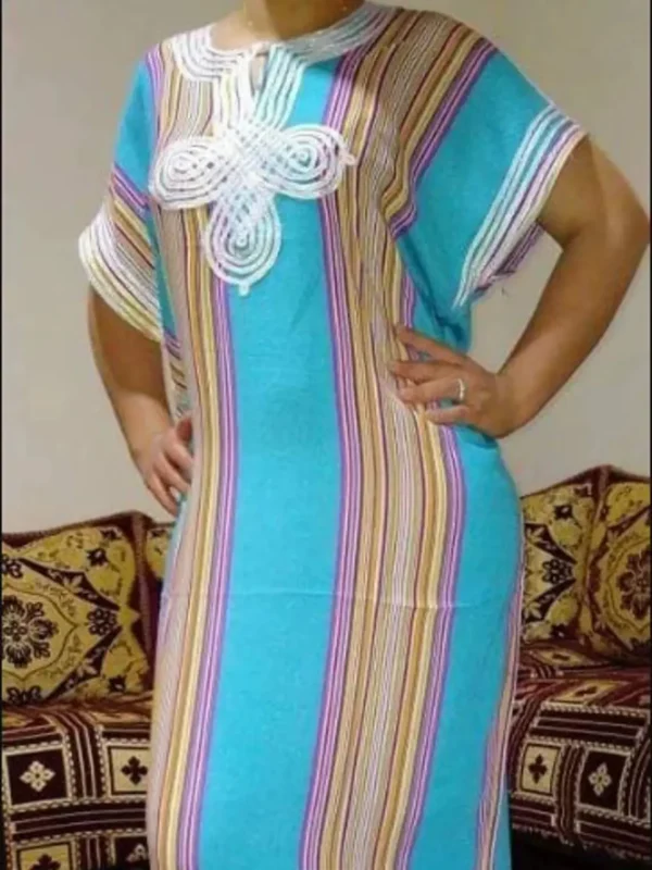 Caftán marroquí Gandoura para mujer, caftán bereber, vestido hecho a mano, ropa Bohemia, Multicolor - Imagen 11