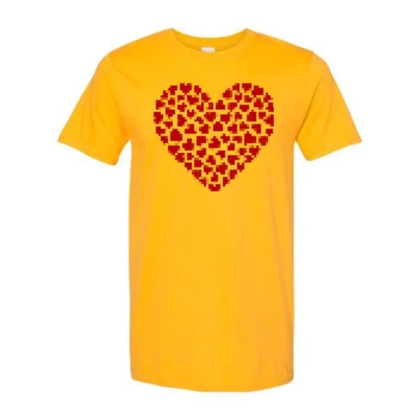 Camiseta estampada con corazón de píxel de amor rojo para Día de San Valentín para mujer, Top con diseño único y bonito, regalos para parejas de cumpleaños, 2025 - Imagen 3
