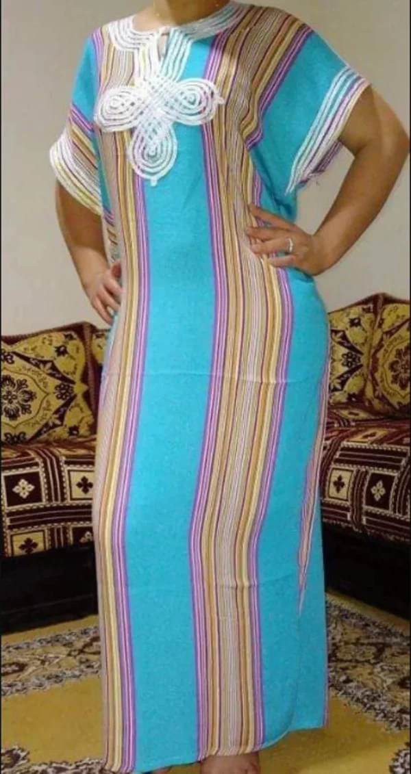 Caftán marroquí Gandoura para mujer, caftán bereber, vestido hecho a mano, ropa Bohemia, Multicolor - Imagen 5