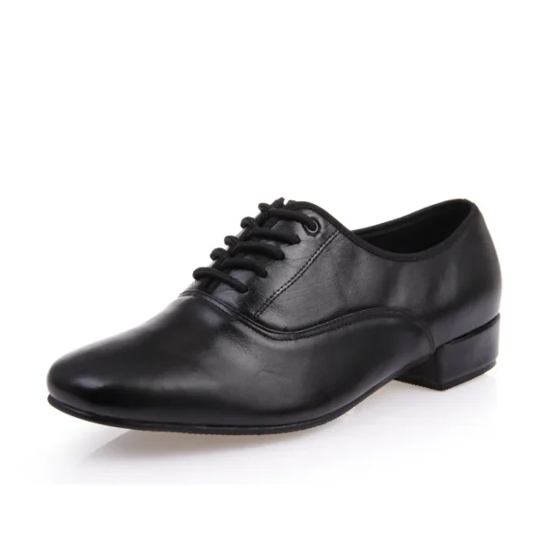 Zapatos de baile de cuero para hombre, zapatos cuadrados deportivos para hombre, zapatos de baile latino suaves para adultos, zapatillas de deporte masculinas de vals modernas con aumento - Imagen 3