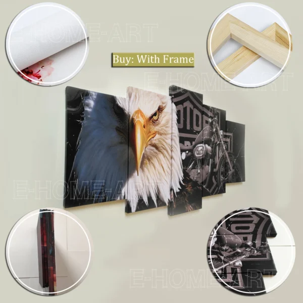 Cuadro sobre lienzo para pared negro blanco tierra cuadros decorativos modernos lienzo para el hogar para cuadros de marco de sala de estar 5 piezas - Imagen 6