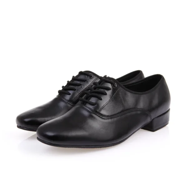 Zapatos de baile de cuero para hombre, zapatos cuadrados deportivos para hombre, zapatos de baile latino suaves para adultos, zapatillas de deporte masculinas de vals modernas con aumento - Imagen 4