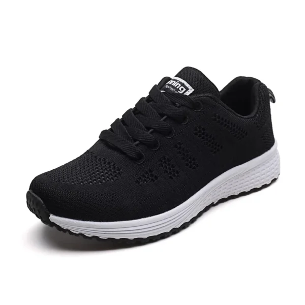 Zapatos informales para mujer, zapatillas planas de malla transpirables a la moda, zapatillas de deporte para mujer 2021, zapatos vulcanizados para gimnasio, calzado blanco para mujer - Imagen 5