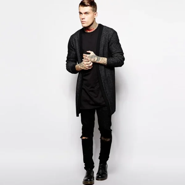 Camiseta larga Tops Hip Hop hombre Camiseta de manga corta Casual hombres Tee camisas para hombre nueva ropa para hombre negro hombre - Imagen 4