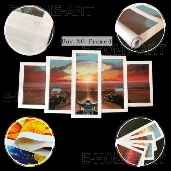 Cuadro sobre lienzo para pared negro blanco tierra cuadros decorativos modernos lienzo para el hogar para cuadros de marco de sala de estar 5 piezas - Imagen 4