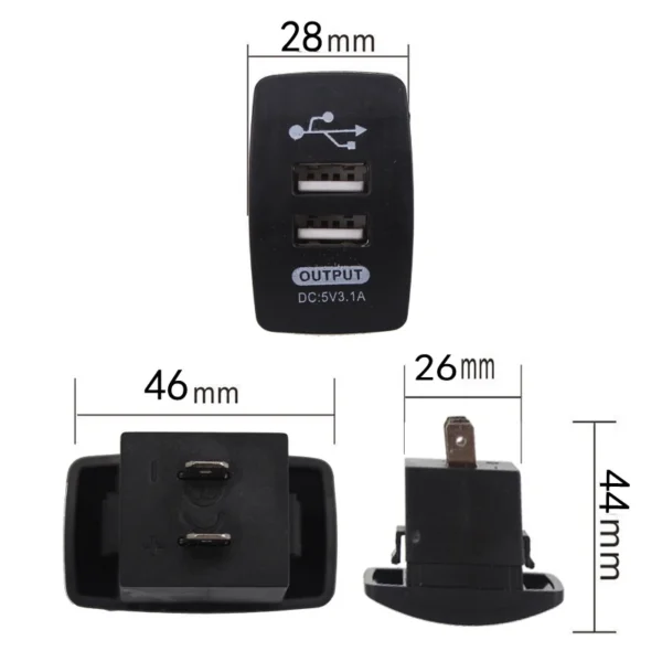 Cargador de móvil para el coche, dispositivo a pueba de agua y polvo, con doble puerto USB y adaptador automático, de 5V y 3,1A, para teléfonos Iphone, Xiaomi, Redmi o Samsung - Imagen 6