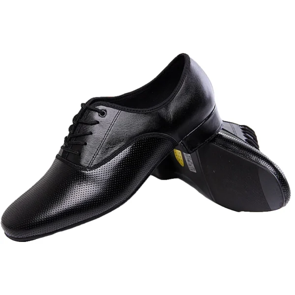 Zapatos de baile de cuero para hombre, zapatos cuadrados deportivos para hombre, zapatos de baile latino suaves para adultos, zapatillas de deporte masculinas de vals modernas con aumento - Imagen 5