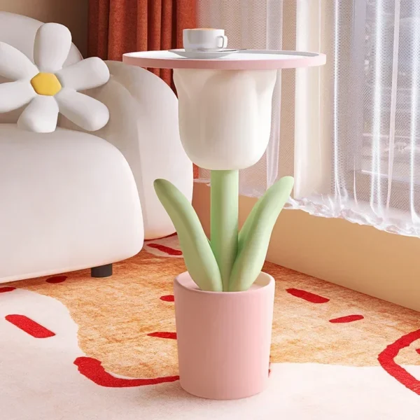 Mesa de centro pequeña con forma de tulipán, mueble de estilo nórdico para dormitorio, mesita de noche, escritorio para sala de estar, 30cm