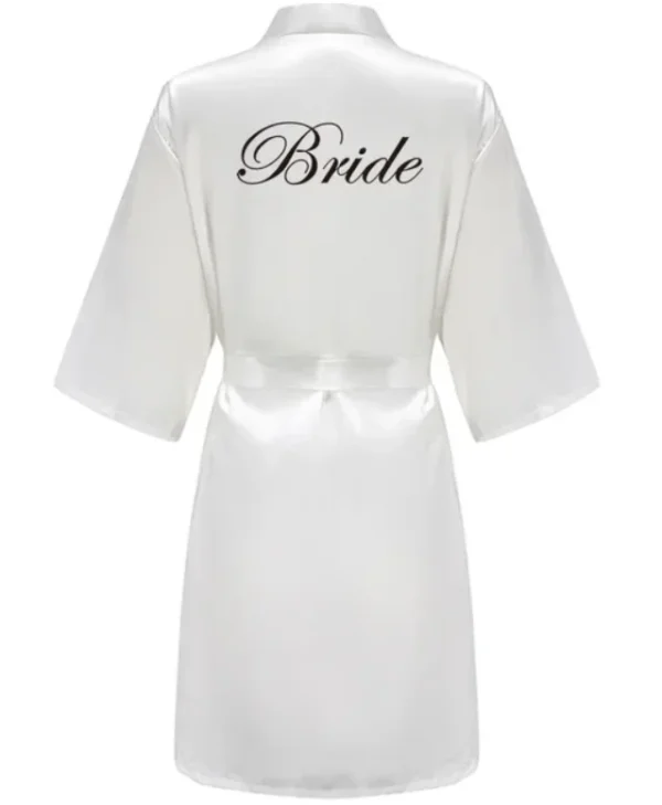 Bata de novia para equipo de fiesta de boda con letras negras, pijama de satén tipo kimono, albornoz de dama de honor SP2000 - Imagen 10