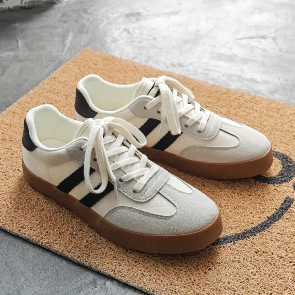 Zapatos de lona blancos transpirables para mujer, zapatillas deportivas informales con punta redonda, planos a la moda, vulcanizados, para verano, 2024 - Imagen 7